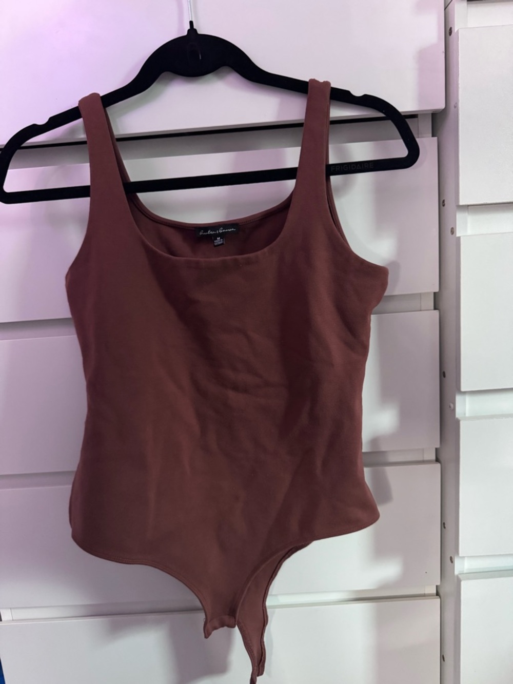 Brown Scoop Neck Bodysuit